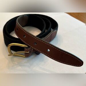 Lands’ End Men’s Black Woven Belt Size 38